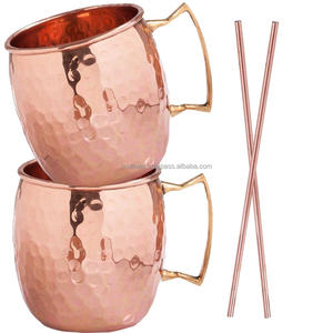 Polished Copper <b>Mugs</b> with Spoon,Straws,Shot - Product Image 6