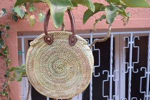Round <b>Handbag</b> with Leather Handles - Product Image 4