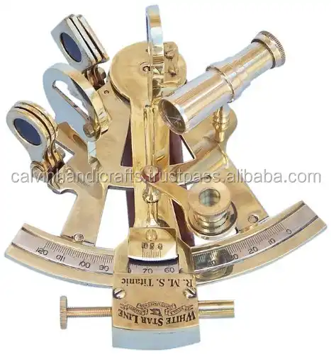 antique solid brass nautical sextant brass