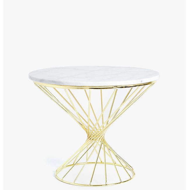 Marbre blanc et métal plaqué or