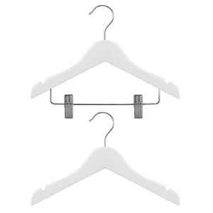 Perchas de <span class=keywords><strong>Madera</strong></span> Blancas para <span class=keywords><strong>Ropa</strong></span> de Bebés, Niños Pequeños y Niños, con Pinzas - Product Image 3