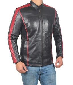 <b>Cafe</b> <b>Racer</b> Mens <b>Leather</b> <b>Jacket</b> - Black Lambskin Motorcycle <b>Leather</b> <b>Jackets</b> for Mens - Product Image 3