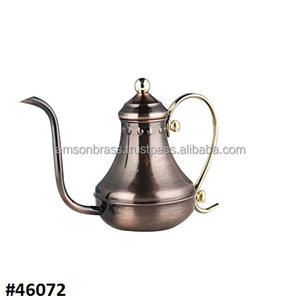 Tetera y Hervidor de Cobre Puro Árabe Martillado con Mango de Madera - Product Image 5