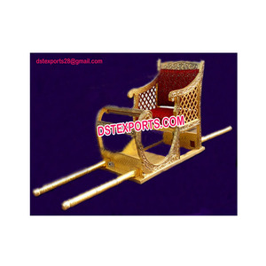 งานแต่งงาน Dulhan Palki,แต่งงาน Doli แกะสลักสีทอง,งานแต่งงานโลหะทองเหลืองเปิด Doli - Product Image 1