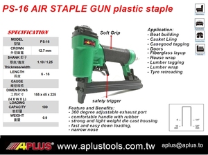 APLUS-pistola de grapas de aire para muebles, PS-16, 16mm, corona de 12,7mm - Product Image 4