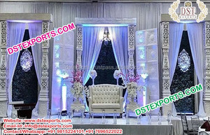 Hecho de árbol de palma pilares escenario boda escenario decoración de última tendencia bodas etapas decoraciones - Product Image 5