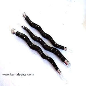 Wholesale Spiritual Rose wooden stick Type Twisted Reiki Wooden Sticks Tibetan <b>Wand</b> <b>Crystal</b> Healing Stick semi-precious stone craft - Product Image 1