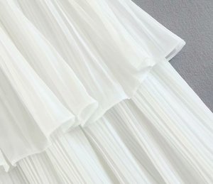 Falda plisada de color liso para mujer, nueva falda de verano con costura en capas - Product Image 5