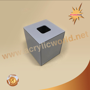 Caja de pañuelos de baño de acrílico cuadrado personalizado y caja dispensadora de servilletas cajón y bandeja - Product Image 6