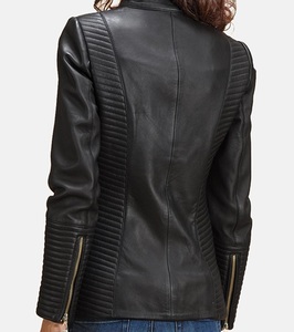Nouveautés : Blouson de moto en cuir véritable pour femme, style premium, imperméable, design extérieur unique, très vendu pour l'hiver - Product Image 2