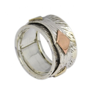 New Brand Collection 92.5 <b>Silver</b> Spinner Hammered <b>Ring</b> Beautiful <b>Silver</b> Jewelry <b>Eternity</b> Vermeil <b>Rings</b> for Unisex Gift - Product Image 3
