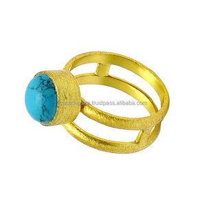 Véritable pierre précieuse turquoise 925 bague en argent sterling fournisseur bijoux faits à la main bague à la mode pour anniversaire de mariage pour les femmes - Product Image 3