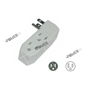 Prise murale à 3 voies - Adaptateur de prise murale triple à forme verticale pour derrière les meubles - Emplacements multi-prises - Product Image 1
