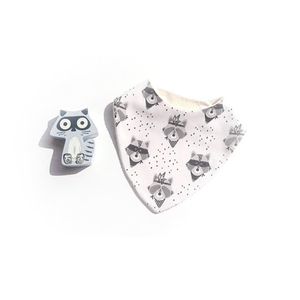 Bandana con estampado de algodón orgánico personalizado, Baberos impermeables para bebé, 100% - Product Image 1