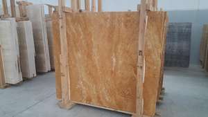 กระเบื้องหินธรรมชาติ Travertine สีเหลืองทอง2025ชิ้น100% แผ่นตัดไขว้ขนาดใหญ่ขัดมันขนาดตัดขัดมัน CEM-SLB-05-02ทำไก่งวง - Product Image 3