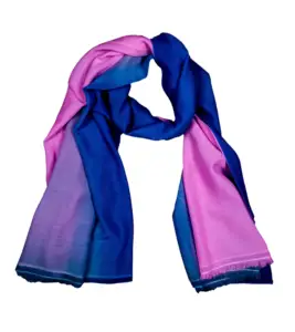 New Design Dip Dye Blue Pink Navy Pure Merino Wool Hand Made Nepal Women Winter Luxury Cashmere Scarf