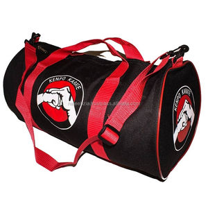 Accesorios de fitness Unisex Bolsa de gimnasio al aire libre Patrón de puntos de poliéster negro Cierre de cremallera Impresión de logotipo 30x30x60cm - Product Image 3
