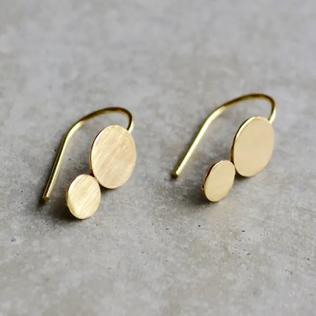 New Design Geometric Gold Plated Small Dangle Drop Earrings for Women