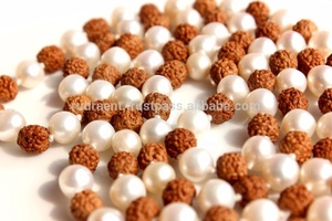 Collar de perlas con borlas anudadas de Rudraksha, collar largo de Yoga, Mala, hecho a mano, con cuentas de artista indio, 108 - Product Image 3