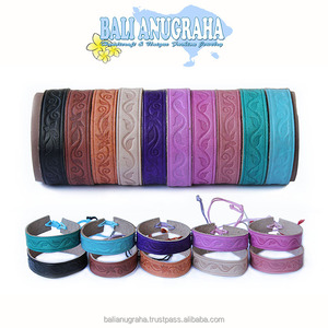 Pulsera de cuero pintada elegante, accesorio de moda para regalar, venta al por mayor, Bali Anugraha LBP 006, Color Étnico personalizado - Product Image 1