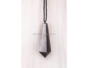 Colgante de cara de péndulo Shungite/piedra Schungit - Product Image 1