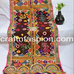 Rabari embroidered throw -Indian Tribal shawl-Boho tribal textile-Vintage Rabari Shawl