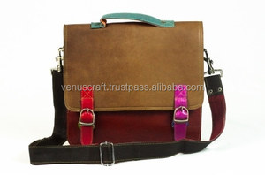 Mochila Vintage de Cuero Genuino, Bolso de Hombro con Parches Coloridos, Impermeable, para Viajes y Escuela, Bolsos de Hombro de Cuero Genuino - Product Image 2