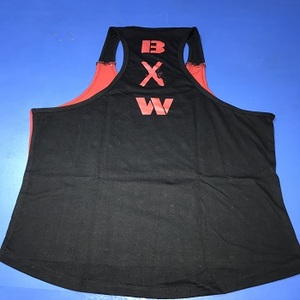 High Quality Breathable Brand logo Stringer Custom Polyester Spandex GYM Tank Top For Mens - Product Image 2