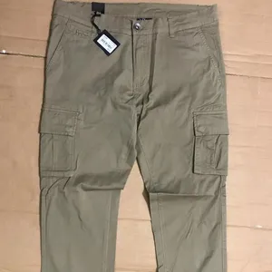 Factory Surplus Men's Cargo Regular Combat Work Trouser Chino Cotton Pants with Zipper Fly Multi-Pockets Bangladeshi Stock Lot