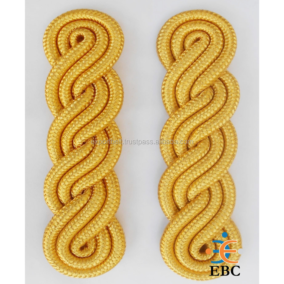 Fashion Theater Sale Uniform Shoulder Board Bagpipe Cords Shoulder Sash Caps Woven Badges Corded 3 Ply Ceremonial Epaulettes