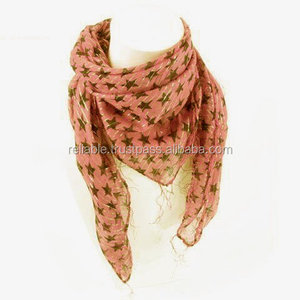 Bufanda larga estampada de moda de verano Patrón más nuevo Gasa Algodón y poliéster Uso de uso para adultos - Product Image 1