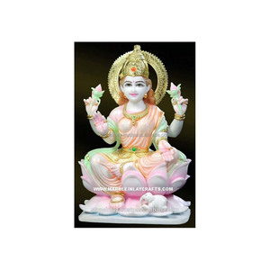 Estatua de Laxmi de mármol blanco utilizada para templos - Product Image 1