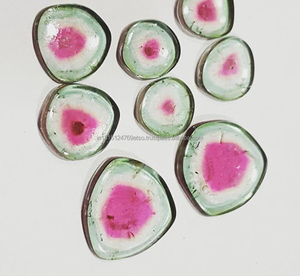 Rodajas de piedras preciosas de turmalina roja Rosa Natural de alta calidad, excelentes para la fabricación de joyas, tamaños tratados térmicamente y sin cortar, 9mm, 14mm - Product Image 1