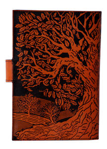 Arbre la nuit Design imprimé en cuir véritable Journal Antique livre d'ombre Orange cahier et carnet de croquis Pages blanches vierges journal - Product Image 5