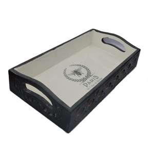 Bandeja de madera de lujo con tallado a mano, impresión exterior y de pantalla con esmalte, funciona en el interior - Product Image 5