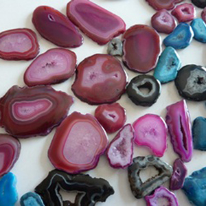 Tranches d'agate naturelle multicolores tendance, pierres précieuses certifiées par un tiers pour la fabrication de bijoux, produit en gros - Product Image 3