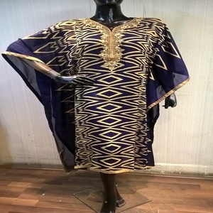 New Model Abaya in Dubai Tie Neck <b>Tassel</b> <b>Trim</b> Embroidered Poncho Kaftan Dress for Women - Product Image 6