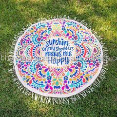 2025 nouveauté 100% coton Jacquard imprimé serviettes de plage à séchage rapide glands couleur unie tissé Mandala Design fait à la main personnalisé - Product Image 2