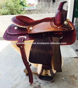 Selle de cheval western en cuir de buffle huilé 100% de haute qualité, design et couleur personnalisables, certifiée ISO 9001, idéale pour l'équitation - Product Image 2