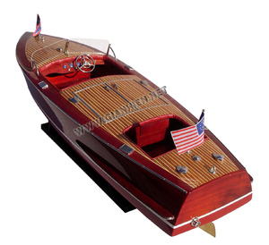 Modèle de bateau en bois CHRIS CRAFT RACING RUNABOUT 1953 - Modèle artisanal en bois - Product Image 1