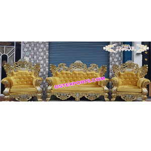 Elegante Juego de Sofás para Bodas, Juego de Sofás de Madera Tallada con Metal para Bodas Indias, Juego de Muebles de Decoración para Bodas Asiáticas, EE. UU. - Product Image 1