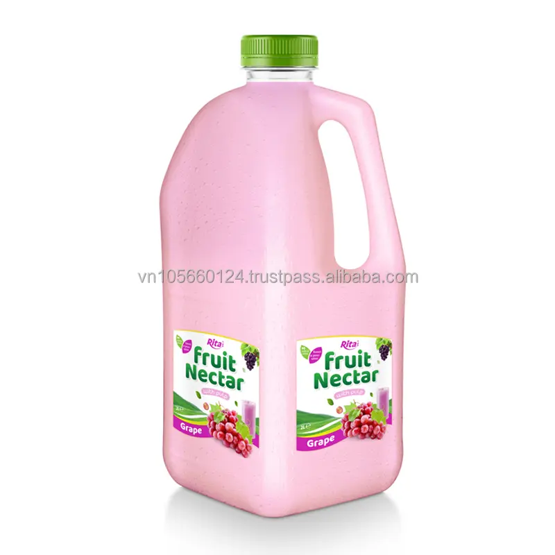 Vietnam İçecek şirket en İyi satmak yenileme içecek doğal meyve suyu özel etiket tedarikçisi 2L PP şişe nektar üzüm hamuru
