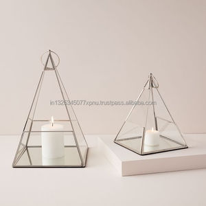 En bois avec lanterne en métal - Product Image 4