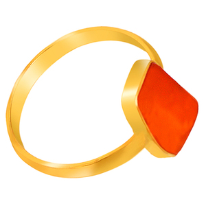 Anillo de ajuste de bisel de plata de ley 925 de cornalina forma elegante piedra preciosa chapado en oro boda compromiso aniversario fiesta regalo - Product Image 2