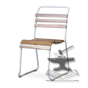 เก้าอี้รับประทานอาหารแบบเหล็กและไม้สไตล์วินเทจดีไซน์แบบชนบทสำหรับร้านอาหารห้องนั่งเล่นหรือห้องครัว - Product Image 3