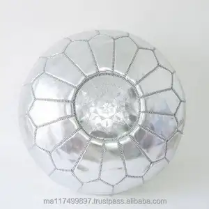 pretty Silver Moroccan Handmade Pouf