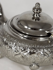 ถ้วยชาทำด้วยมือสไตล์โมร็อกโกโอกาสทองแดงที่มีดีไซน์เมดิเตอร์เรเนียนสำหรับทุกคนพร้อมอุปกรณ์บนโต๊ะอาหารที่ทำจากโลหะเงินเครื่องครัว - Product Image 6