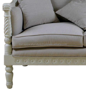 Sofá clásico de madera, mueble de estilo francés - Product Image 3