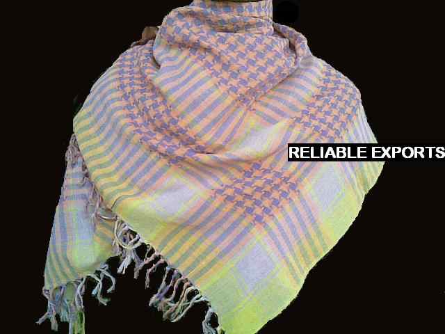 Arafat Voile Cotton Infinity Square Scarf Best Price Multi-Colour Printed Tassel Plain Style for Adults' Shawls