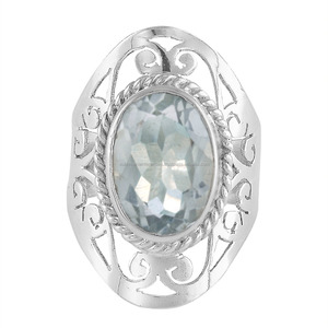 Bagues en améthyste verte naturelle, bijoux d'argent indien 925 - Product Image 1